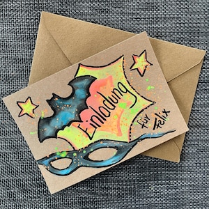 Einladung Kindergeburstag Superheld, handgemalt