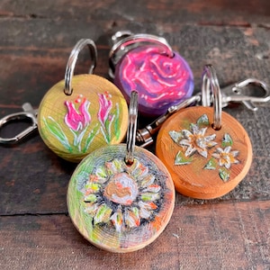 Pendant flowers, hand-painted, personalized