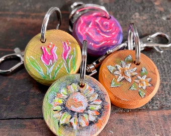 Pendant flowers, hand-painted, personalized