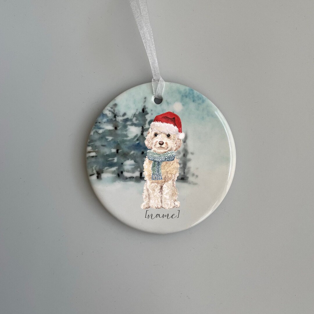 Cockapoo Christmas Scene Ceramic, Dog Christmas Decoration, Dog Gift ...
