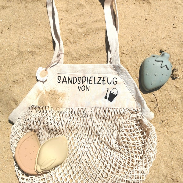 Sandspielzeug Tasche | Netztasche | Spielzeugtasche individuell personalisierbar