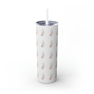 Middle Finger Curvy Woman Skinny Tumbler with Straw, 20oz