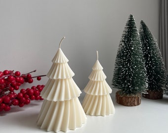 Christmas candle, winter decoration, Christmas tree, Twisted