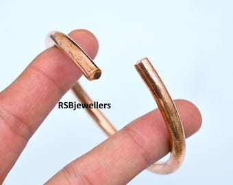 Handmade Solid Copper Bangle, Adjustable Women's Jewelry