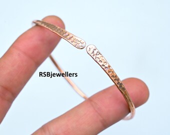 Handmade Solid Copper Cuff Bangle, Adjustable Women's Jewelry