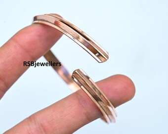 Handmade Solid Copper Adjustable Bangle, Promise Jewelry