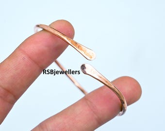 Handmade Solid Copper Bangle, Adjustable Cuff Bracelet