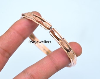 Handmade Solid Copper Adjustable Bangle Cuff
