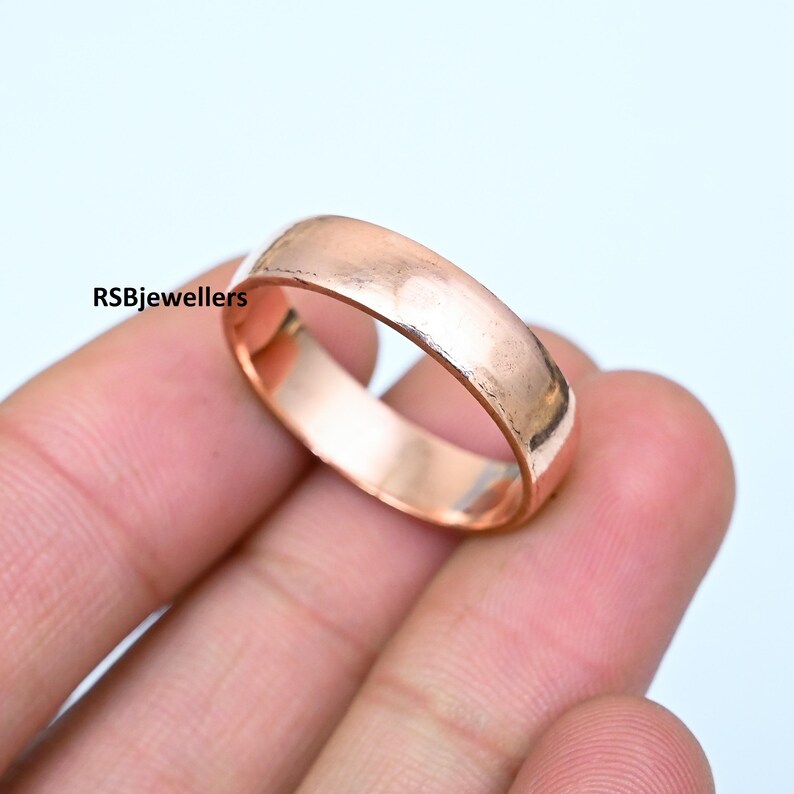 Handmade Solid Copper Meditation Ring, Unisex Worry Ring image 1
