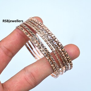 Set Of 6 Copper Bangle, Solid Copper Bangle, Beautiful Bangle, Pure Copper Bangle, Handmade Women Bangle, Lovely Bangle, Popular Gift Bangle