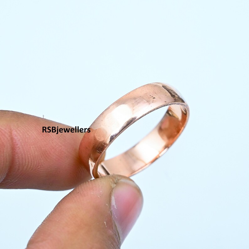Handmade Solid Copper Meditation Ring, Unisex Worry Ring image 3