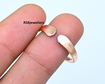 Handgjord justerbar ring i massiv koppar, Statement-smycken