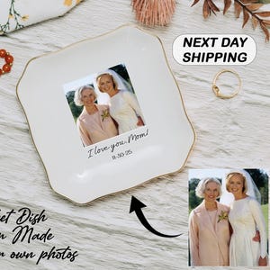 Photo Gifts for Mom Wedding Day, Stocking Stuffers for Mom Photo Gift, Mom Jewelry Dish, Photo Trinket Dish, Mother of the Bride Photo Gifts