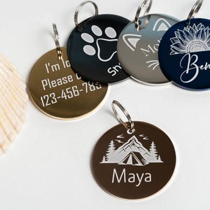Dog Tag Dog Collar Tag Personalized Cat Tag Custom Cat Collar Tag Cat ID Tag Dog ID Tag Dog Name Tag Engraved Pet Tag Cat Name Tag