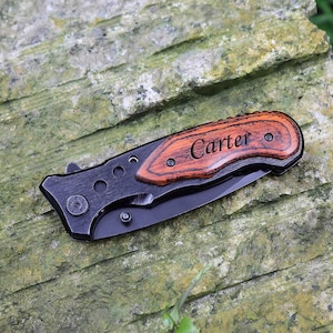Engraved Pocket Knife for Boyfriend, Personalized Knife for Husband, Hunting Knife, Custom Knife, Boyfriend Gift, Husband Gift, Pocket Knife