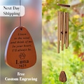 Black Double Side Personalized Engrave Pet Memorial,Outdoor Wind Chime,Pet Lose Remenbering Gift,Outside Sketch Dog Cat Loss Sign for Garden