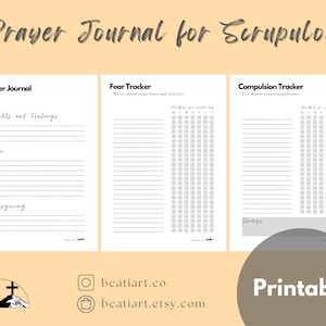 Gebets-Tagebuch für Scrupulious l Religiöse OCD l Angst l Minimalistisch (printable)