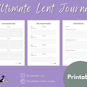 Lent Journal. Catholic. Minimalist. Bundle