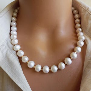 Handmade Baroque Pearl Choker: Chunky Natural Stone Necklace