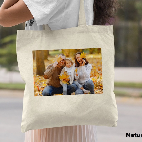 Custom Photo Tote Bag, Photo Bag, Gift for Family, Picture Bag, Personalized Bag, Gift Picture for Birthday, Image Tote Bag, Valentines Gift