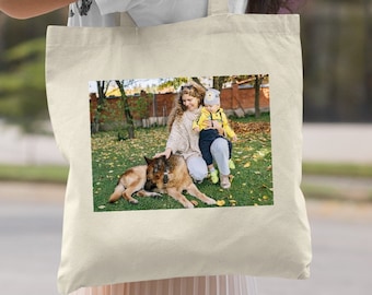 Custom Photo Tote Bag, Tote Bag With Picture, Picture Tote Bag,  Image Tote Bag, Best Gift for Family, Trendy Tote Bag, Bridesmaid Gift