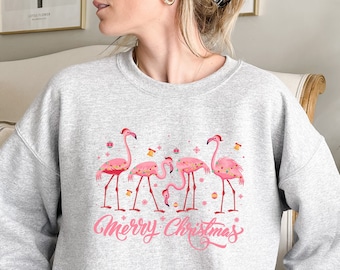 Pink Christmas Christmas Flamingo Sweater Flamingo Sweater Pink