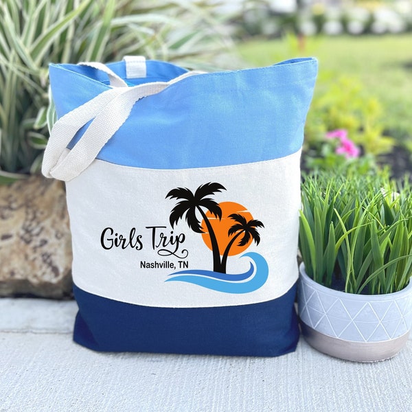 Personalized Girls Trip Bag, Girls Travel Bag, Girls Trip Gift, Girls Beach Bag, Girls Weekend Gift, Custom Gift Bag, Girls Vacation Gift