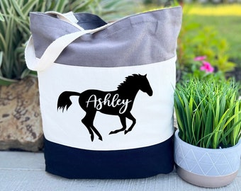Personalized Horse Bag, Custom Horse Bag, Horseback Riding Bag, Horse Lover Gift, Equestrian Gift, Horse Owner Gift, Horse Riding Club Gifts