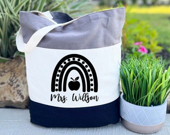 Personalized Teacher Tote Bag, Teacher Tote Bag, Custom Name Teacher Gift, Best Gift for Teacher, Teacher Gift, Teacher Appreciation Gift
