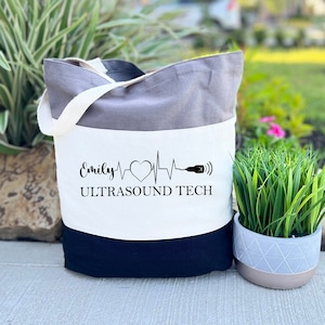 Personalized Sonographer Bag, Customized Ultrasound Tech, Ultrasound Tech Gifts, Ultrasound Bag, RDMS Gift, Sonography Bag, Trendy Tote Bags