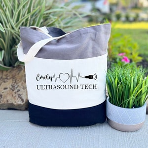 Personalized Sonographer Bag, Customized Ultrasound Tech, Ultrasound Tech Gifts, Ultrasound Bag, RDMS Gift, Sonography Bag, Trendy Tote Bags