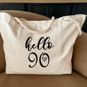 90th Birthday Gift For Women, 90th Birthday Gift Tote Bag, 90th Birthday Bag, 90th Birthday Party Gift, Birthday Party Bags, 90th Tote Bag