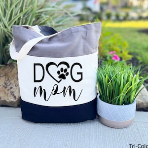 Dog Mom Tote Bag, Dog Mom Gift, Gift For Women, Dog Mom Daily Bag, Dog Owner Gift, Canvas Tote Bag, Dog Lovers Gift, Custom Bag, Xmas Gift