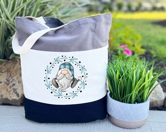 Christmas Tote Bag, Gnome Tote Bag, Santa Gnome Bag,  Winter Tote Bag, Christmas Gift, Funny Christmas Gift, Trendy Xmas Gift, Birthday Gift