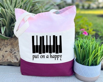 Bolsa de mano de música personalizada, regalo de amante de la música, regalo de músico, bolsa de mano de piano, regalo de profesor de música, regalo de cumpleaños de música, regalo de música de San Valentín