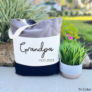 Personalized Grandpa Tote Bag, Fathers Day Gift, Custom Grandpa Gift, New Grandfather Gift, Christmas Gift for Grandpa, Dad Birthday Gift