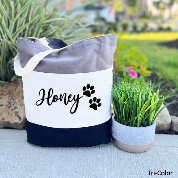 Personalized Dog Tote Bag, Custom Dog Name Bag, Dog Lovers Gift, Custom Pet Gift, Dog Mom Bag, Animal Lovers Gifts, Puppy Gift, Trendy Totes
