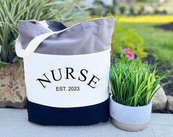 Tote Bag for Nurse, Nurse Canvas Tote Bag, Nurse Gift, Personalized Nurse Bag, Nurse Week Gift, Nursing Student Gift, RN, LPN, CNA Trendy