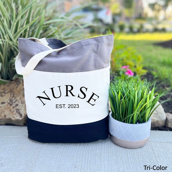 Tote Bag for Nurse, Nurse Canvas Tote Bag, Nurse Gift, Personalized Nurse Bag, Nurse Week Gift, Nursing Student Gift, RN, LPN, CNA Trendy