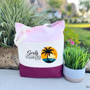 Custom Girls Weekend 2025 Bag, Girls Trip Bag, Girls Travel Bag, Girls Trip Beach Bag, Gift for Girls, Girls Weekend Bag, Girls Besties Gift