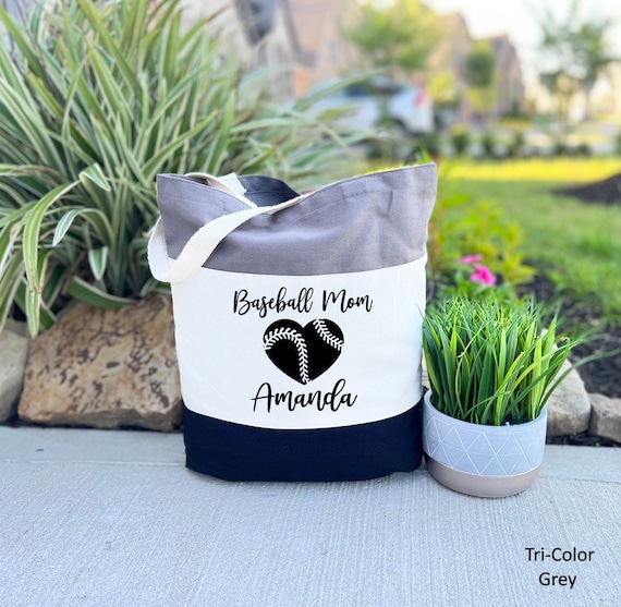 Personalized Baseball Tote Bag, Baseball Mom Tote Bag, Sports Mom Bag, Gifts For Mom, Mothers Day Gift, Baseball Gifts, Baseball Lover Gifts