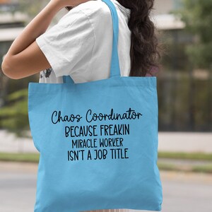 Bolsa de mano del coordinador del caos, regalo para mamá, bolsa de mamá de moda, bolsa de regalo de maestro, regalo divertido de mamá, regalo de cumpleaños, regalo de Navidad, regalo de San Valentín imagen 8