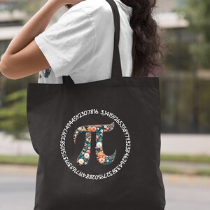 Pi Symbol Tote Bag, Math Equations Bag, Happy Pi Day Tote Bag, Math Teacher Bag, Gift For Math Teacher, Math Lover Bag, Pi Day Book Bag afbeelding 6