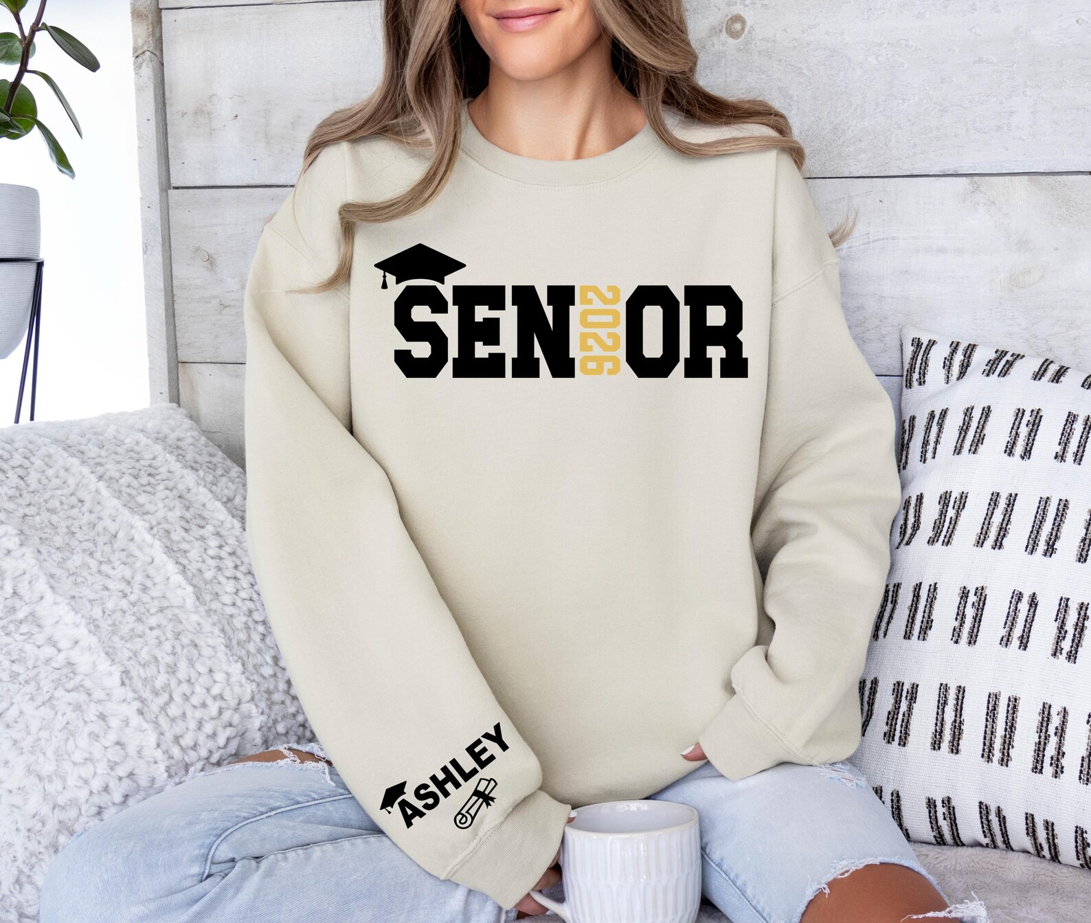 Graduate Merch Custom Name Senior Sweatshirt, Class of 2026 Gift Hoodie, College ...