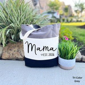 Mama Tote Bag, Birthday Gift for Mama, Custom Mama Bag, New Mom Gift, First Mothers Day Gift, Trendy Mama Bag, Personalized Gift, Cool Mom image 2