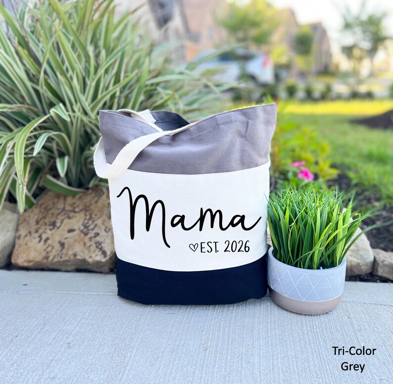 Mama Tote Bag, Birthday Gift for Mama, Custom Mama Bag, New Mom Gift, First Mothers Day Gift, Trendy Mama Bag, Personalized Gift, Cool Mom image 2