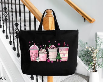 Christmas Latte Tote Bag, Christmas Gift Bag for Women  display picture 3