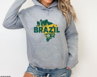 Brazil Sweatshirt, Brazil Shirt, Brazil Gift Hoodie, Brazil Souvenirs, Brazil Girls Trip Shirt, Brazil Bachelorette, Brasil Flag Gift Hoodie