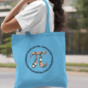 Pi Symbol Tote Bag, Math Equations Bag, Happy Pi Day Tote Bag, Math Teacher Bag, Gift For Math Teacher, Math Lover Bag, Pi Day Book Bag afbeelding 9