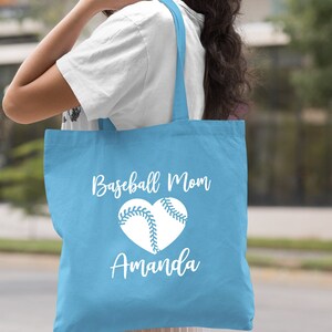 Personalized Baseball Tote Bag, Baseball Mom Tote Bag, Sports Mom Bag, Gifts For Mom, Mothers Day Gift, Baseball Gifts, Baseball Lover Gifts image 8